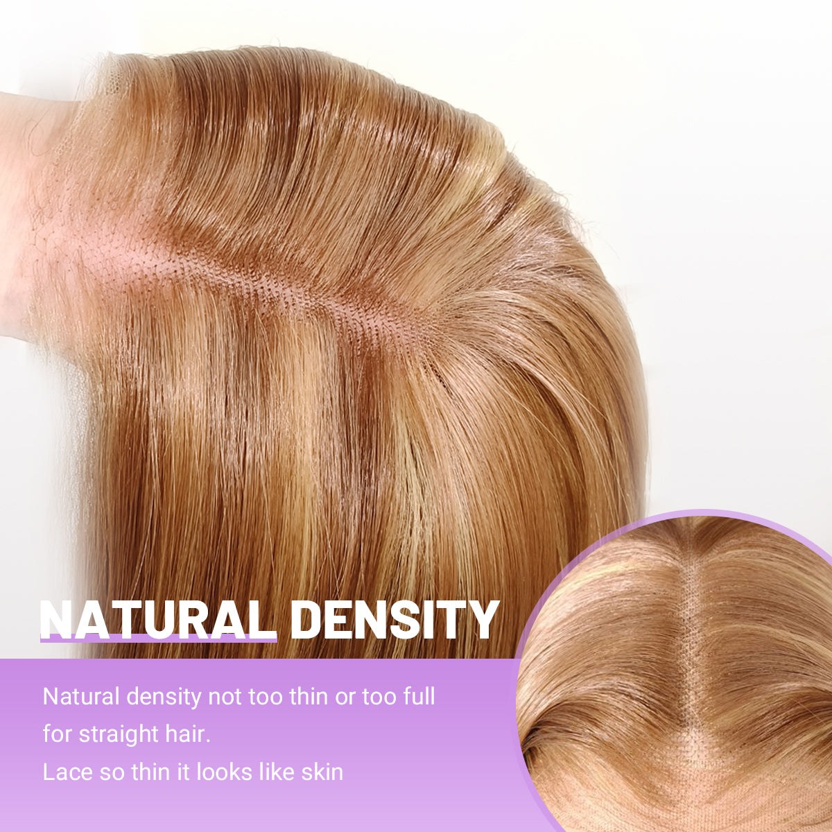 9x7 Glueless Synthetic Ombre Highlight Lace Front Straight Wig Premium Human-Hair-Like Fiber