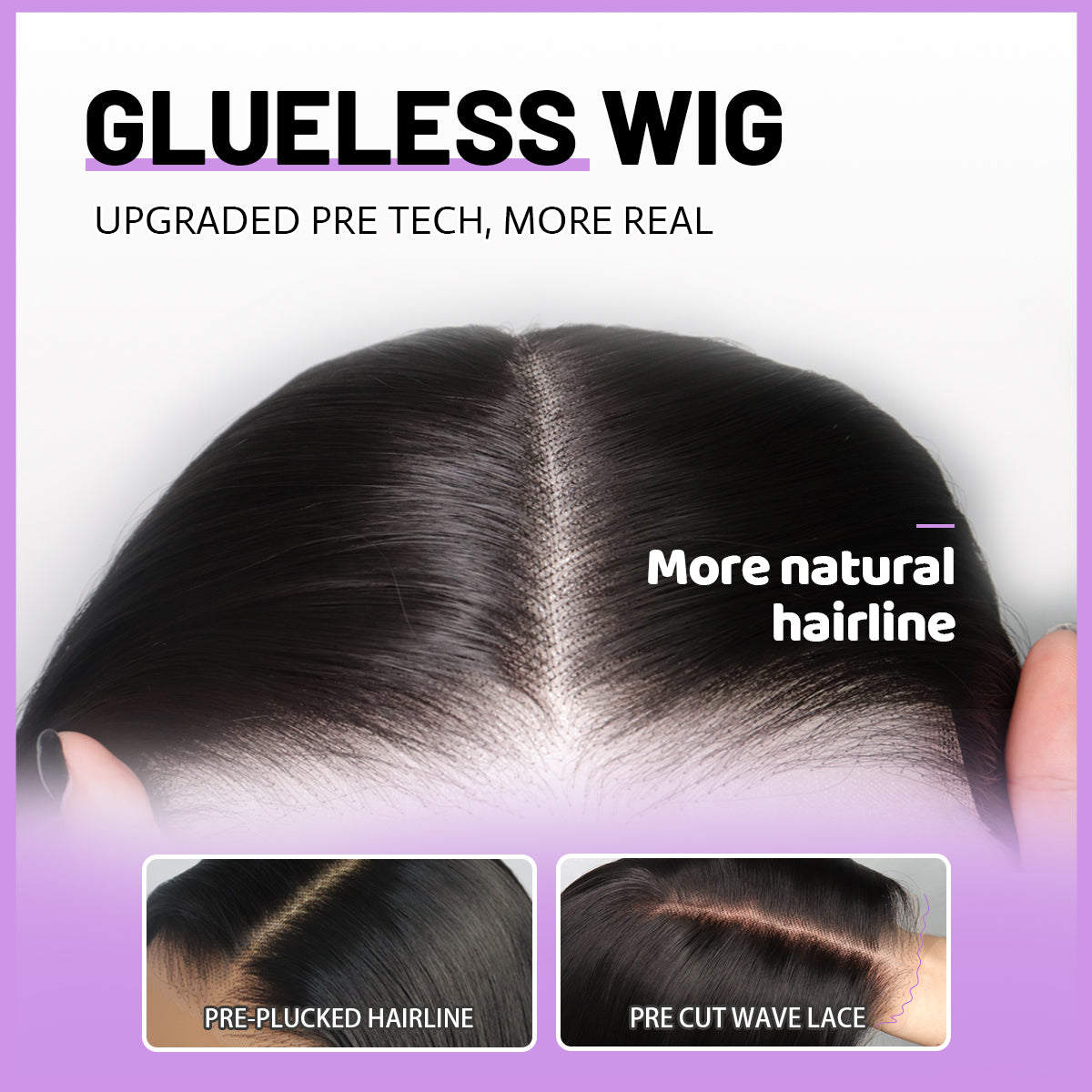 Glueless Synthetic layered cut 9x7 Lace Front Wig Wear And Go Premium Human-Hair-Like Fiber