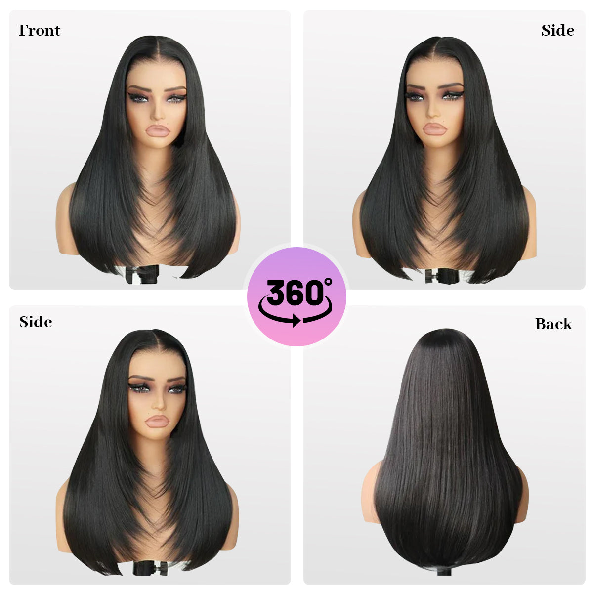 Glueless Synthetic layered cut 9x7 Lace Front Wig Wear And Go Premium Human-Hair-Like Fiber