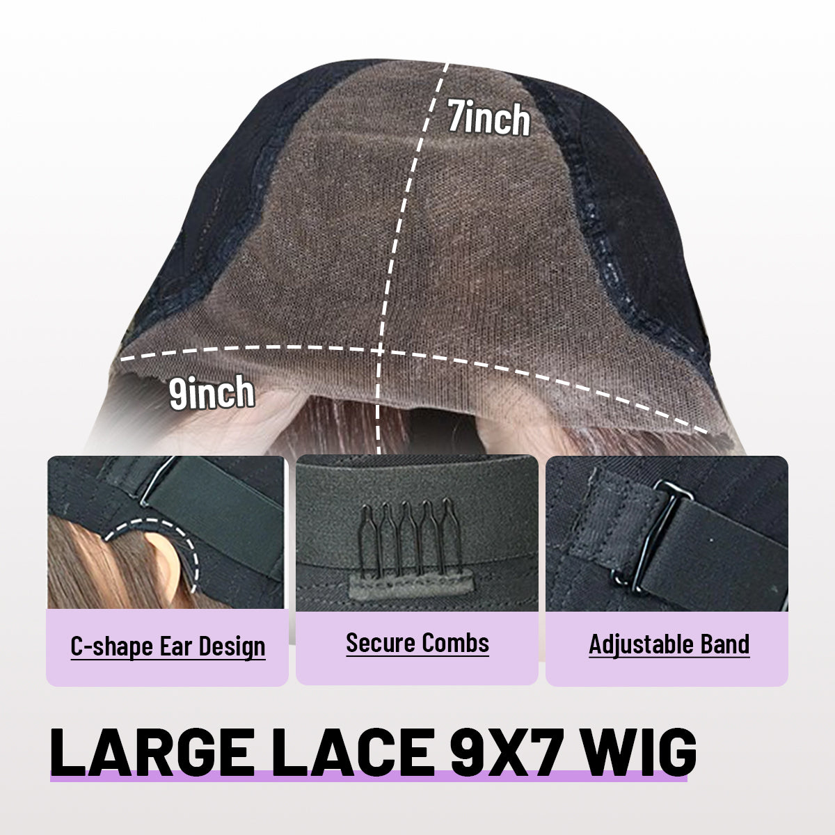 Glueless Synthetic layered cut 9x7 Lace Front Wig Chocolate Brown Wear And Go Premium Human-Hair-Like Fiber