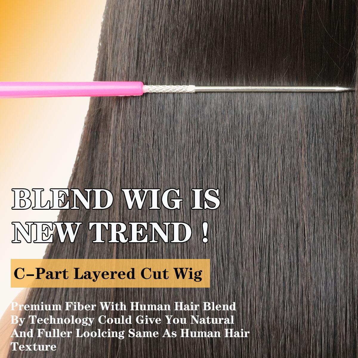 Skinlike Real HD Lace C-Part Layered Wig Wear and Go Glueless Straight Wig Natural Hairline Ultra-thin HD Lace Pre Plucked Pre Cut Tiny Knots 220% Density