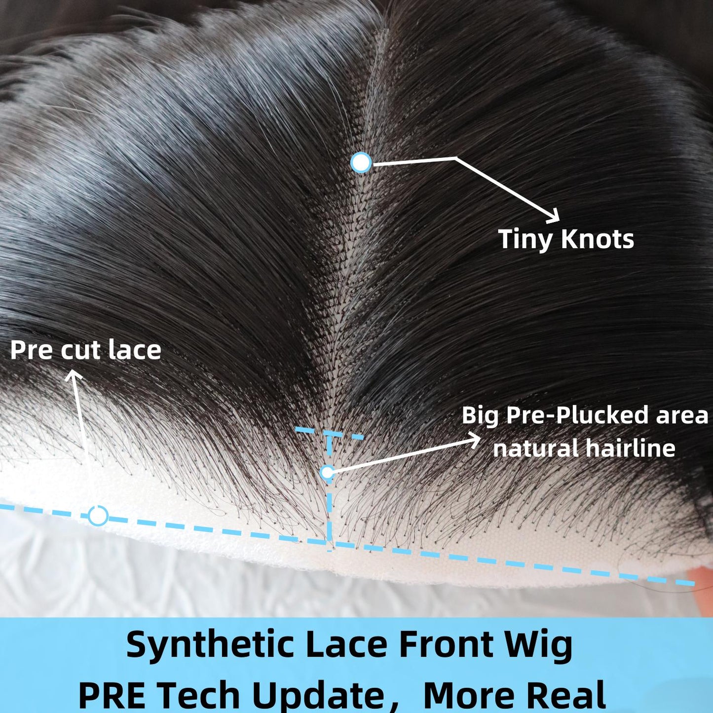 Glueless Synthetic Wear and Go 9x7 Lace Front Straight Wig - Straight Premium Human-Hair-Like Fiber