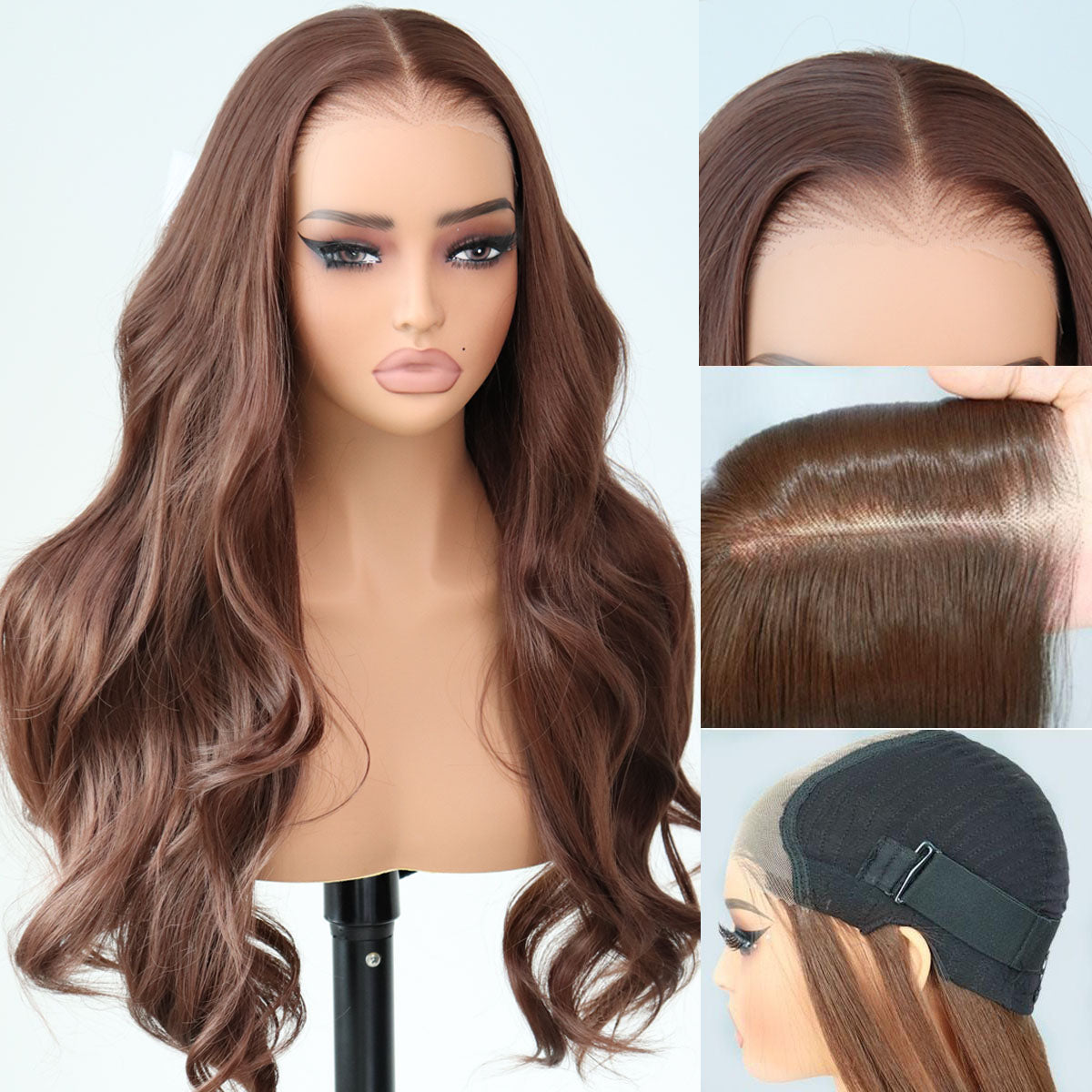 9x7 Glueless Synthetic Lace Front BodyWavy Wig - Pre Plucked Pre Cut