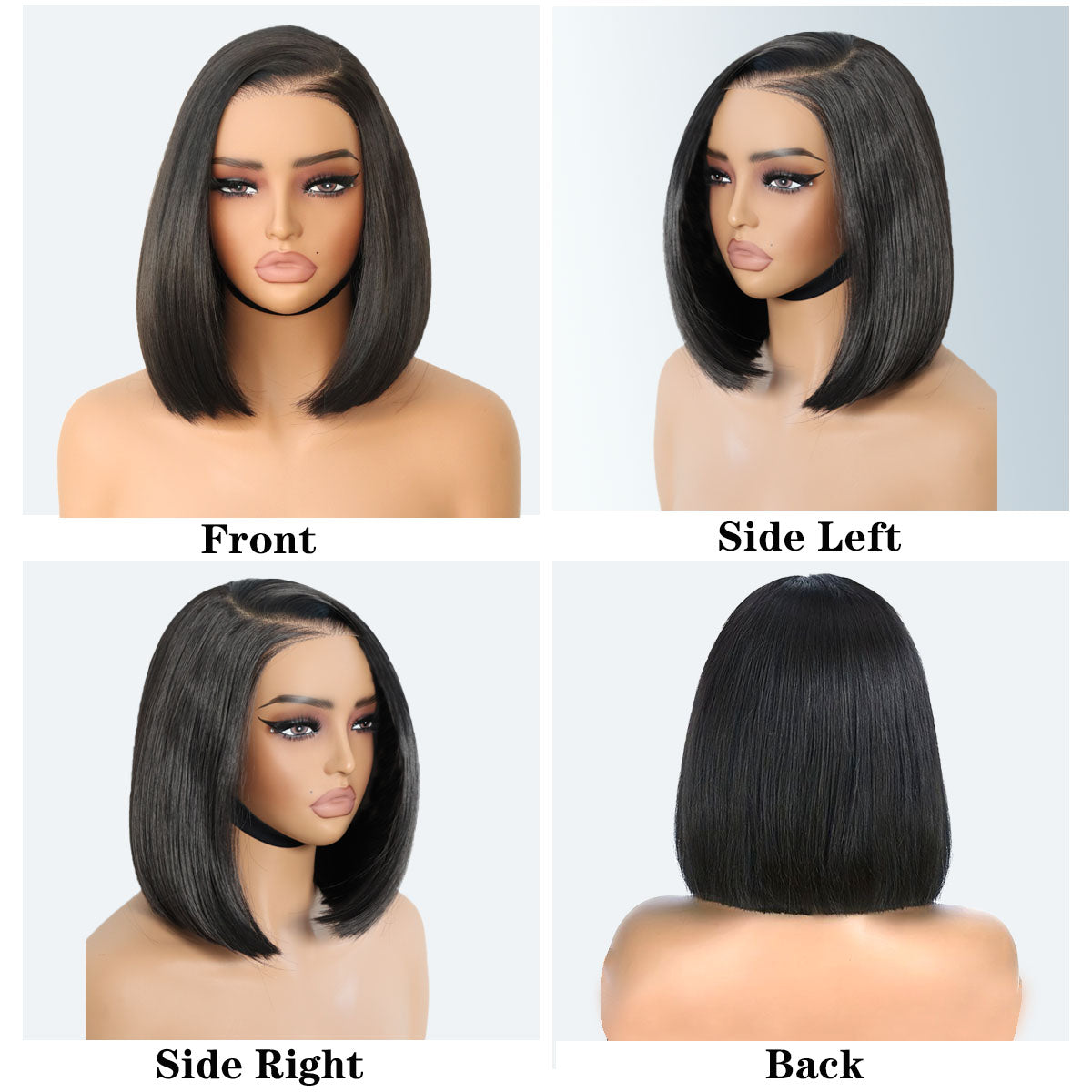 9x7 Glueless Synthetic Wear and Go Glueless Bob Wig High Density, Bone Straight Wigs ,Double Drawn Premium Human-Hair-Like Fiber Wig Vivid Self Growing Clean Hairline with Tiny Knots