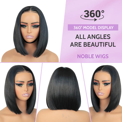 Wear and Go Glueless 9x7 Lace Front Synthetic Straight Wigs Bob Wig