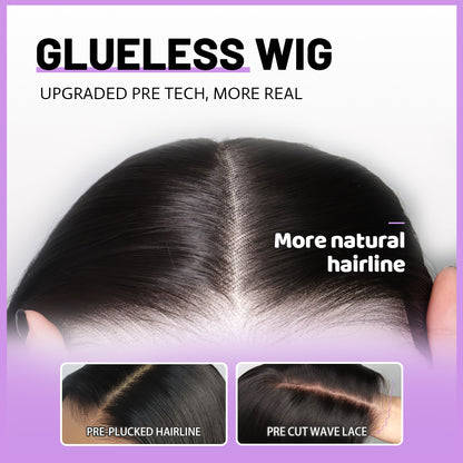 Glueless Synthetic layered cut 9x7 Lace Front Wig Wear And Go Premium Human-Hair-Like Fiber