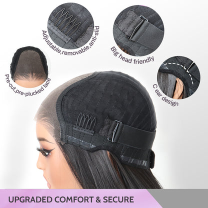 Wear and Go Glueless 9x7 Lace Front Synthetic Straight Wigs Bob Wig