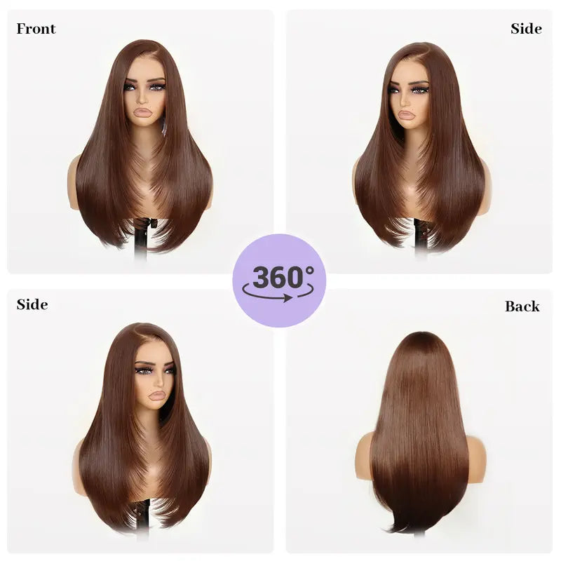 9x7 Glueless C-Part Layered Wig Wear and Go Lace Front Straight Wig Pre Plucked Pre Cut Tiny Knots