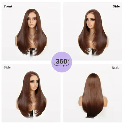 9x7 Glueless C-Part Layered Wig Wear and Go Lace Front Straight Wig Pre Plucked Pre Cut Tiny Knots