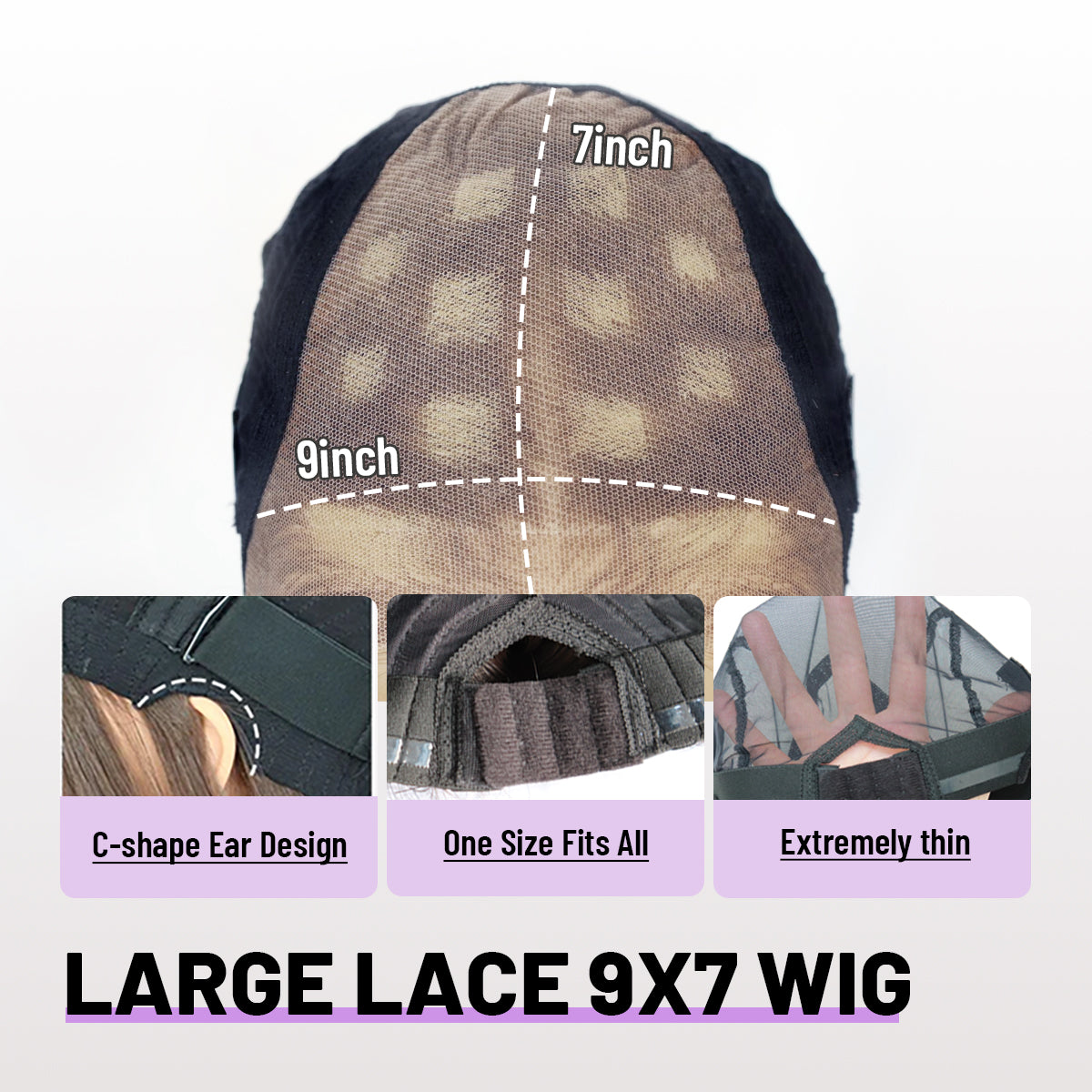 Blonde Highlight Wig 9x7 Glueless Synthetic Lace Front Wig Straight Wig Premium Human-Hair-Like Fiber