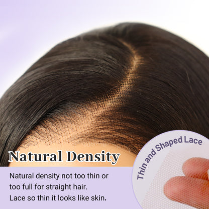 9x7 Glueless C-Part Layered Wig Wear and Go Lace Front Straight Wig Pre Plucked Pre Cut Tiny Knots
