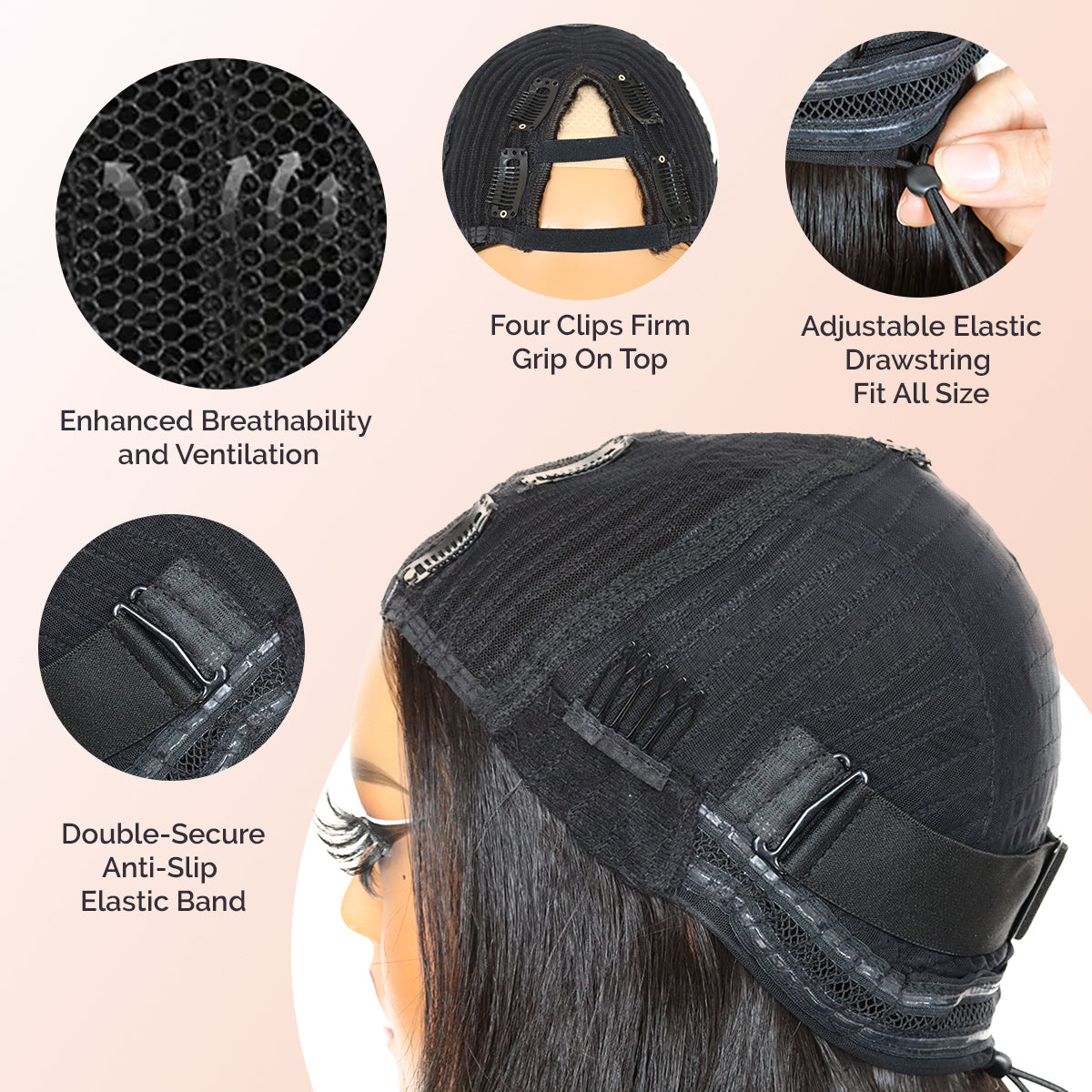 Yaki Straight V Part Layered Wig 250% Density Glueless No Leave Out Synthetic Hair Wig 22 Inch Beginner FriendlyHighlight 2/30
