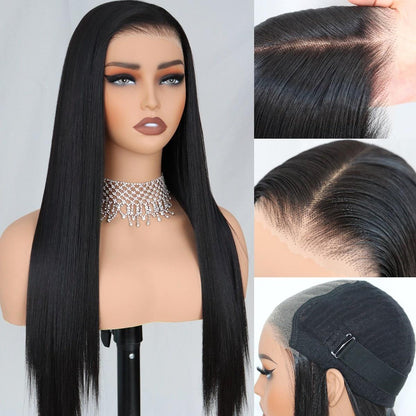 Glueless Synthetic Wear and Go 9x7 Lace Front Straight Wig - Straight Premium Human-Hair-Like Fiber