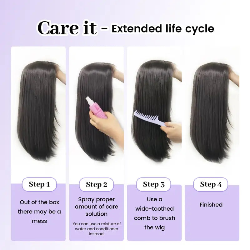 9x7 Glueless C-Part Layered Wig Wear and Go Lace Front Straight Wig Pre Plucked Pre Cut Tiny Knots