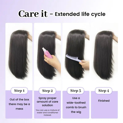 9x7 Glueless C-Part Layered Wig Wear and Go Lace Front Straight Wig Pre Plucked Pre Cut Tiny Knots