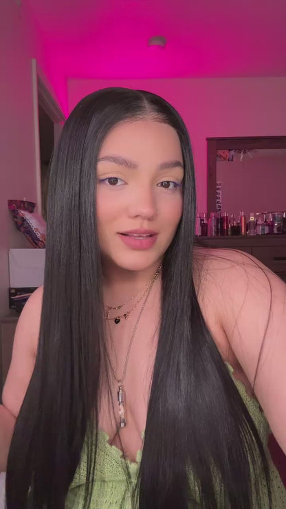 Glueless Synthetic Wear and Go 9x7 Lace Front Straight Wig - Straight Premium Human-Hair-Like Fiber